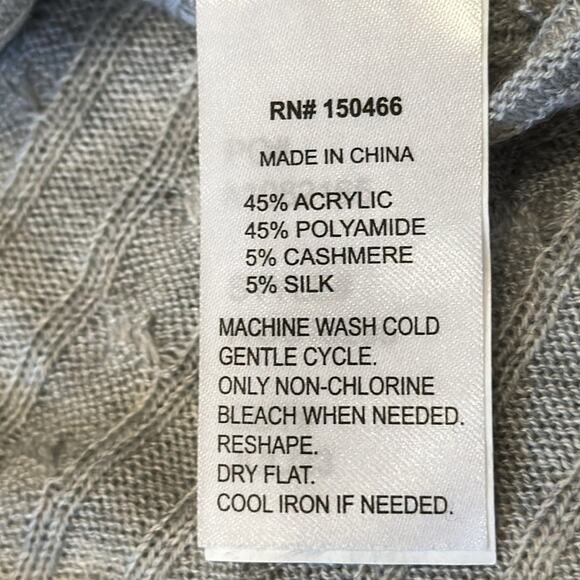 NWT Market & Spruce Reviera Cable Knit Dolman Pullover Grey Size XL - Picture 10 of 11